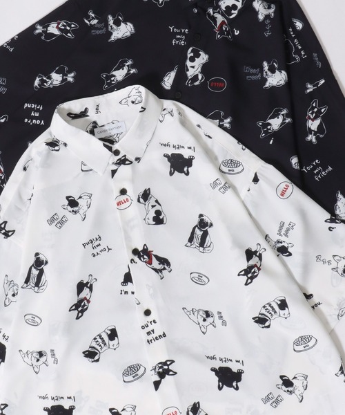 SITRY シャツ Silk Touch Animal Print Shirt/接触冷感 シルク