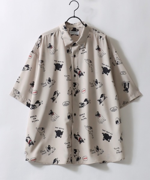 SITRY シャツ Silk Touch Animal Print Shirt/接触冷感 シルク