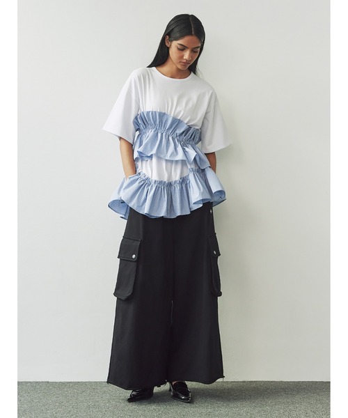 トップス SORIN Asynmentry Ruffled T-shirt SORIN tシャツ Asynmentry Ruffled T-shirt レディース