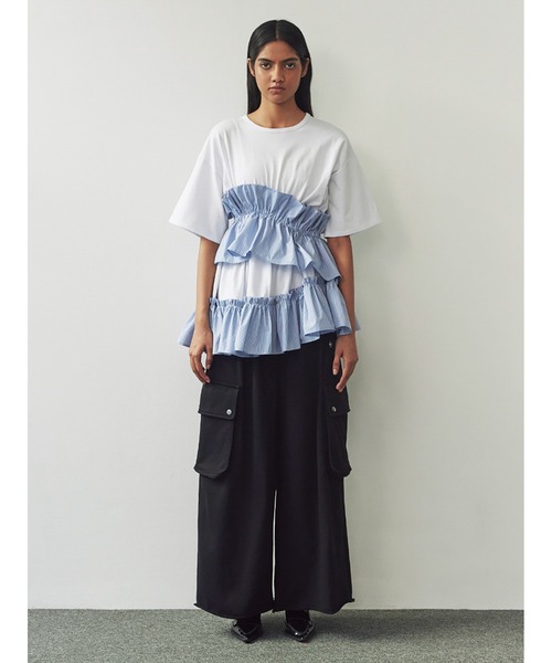トップス SORIN Asynmentry Ruffled T-shirt Asynmentry Ruffled T-shirt（カットソー/Tシャツ）｜SORIN