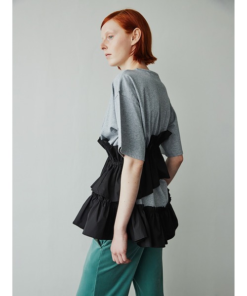 SORIN tシャツ Asynmentry Ruffled T-shirt レディース