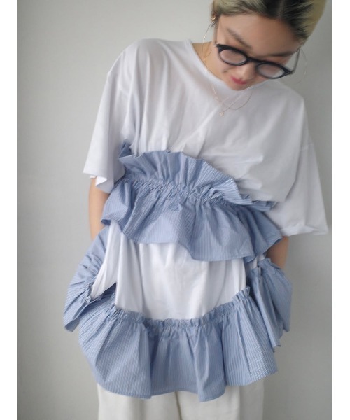 トップス SORIN Asynmentry Ruffled T-shirt セール】Asynmentry Ruffled T-shirt（Tシャツ/カットソー