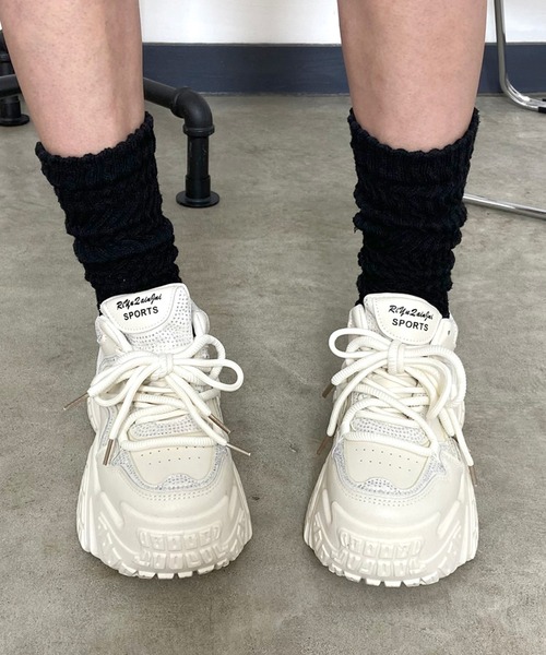 non-hedge（ノンヘッジ） スニーカー ストーン付厚底ダッドスニーカー