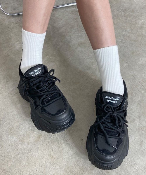 non-hedge（ノンヘッジ） スニーカー ストーン付厚底ダッドスニーカー