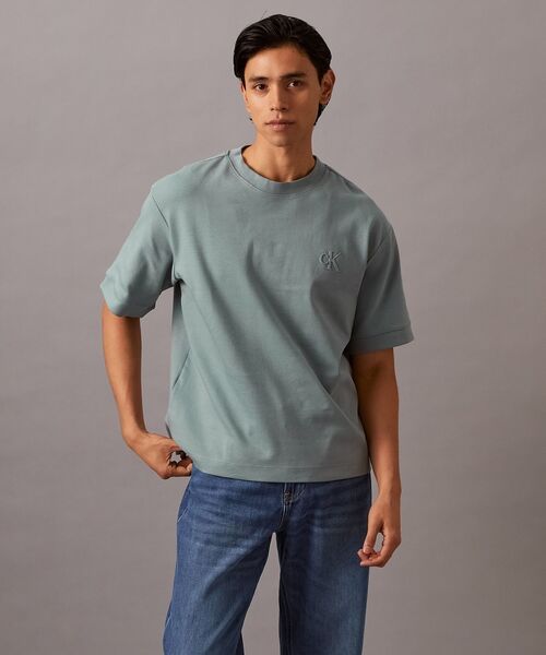 国内発送/ /コットン・インターロックTシャツ Calvin Klein tシャツ 「ユニセックス」インター ロックTシャツ