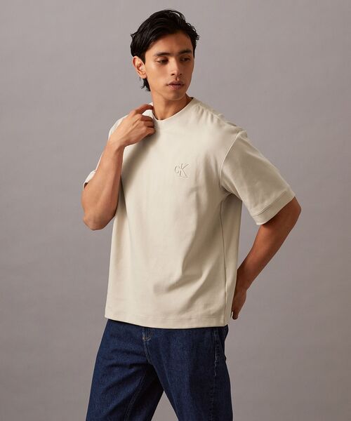 国内発送/ /コットン・インターロックTシャツ Calvin Klein tシャツ 「ユニセックス」インター ロックTシャツ