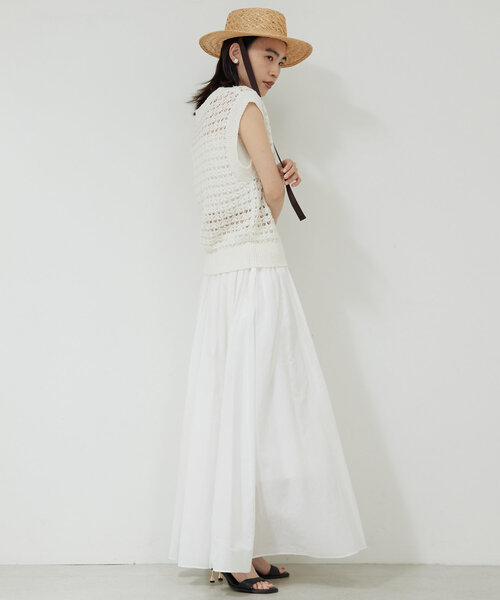 GALLARDAGALANTE ニット セーター 透かし編みニットベスト レディース  