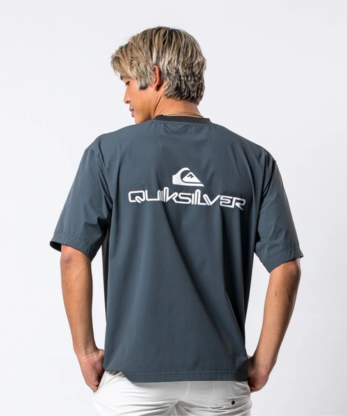 ★QUIKSILVER★半袖 ラッシュガード/ ルーズフィット UPF50+ Quiksilver ラッシュガード DOUBLE LOGO SS /クイックシルバー