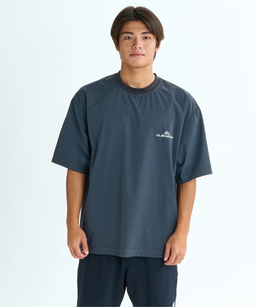 ★QUIKSILVER★半袖 ラッシュガード/ 基本フィット UPF50+ Quiksilver ラッシュガード DOUBLE LOGO SS /クイックシルバー