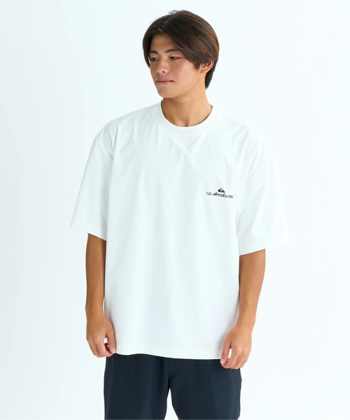 ★QUIKSILVER★半袖 ラッシュガード/ 基本フィット UPF50+ Quiksilver ラッシュガード DOUBLE LOGO SS /クイックシルバー