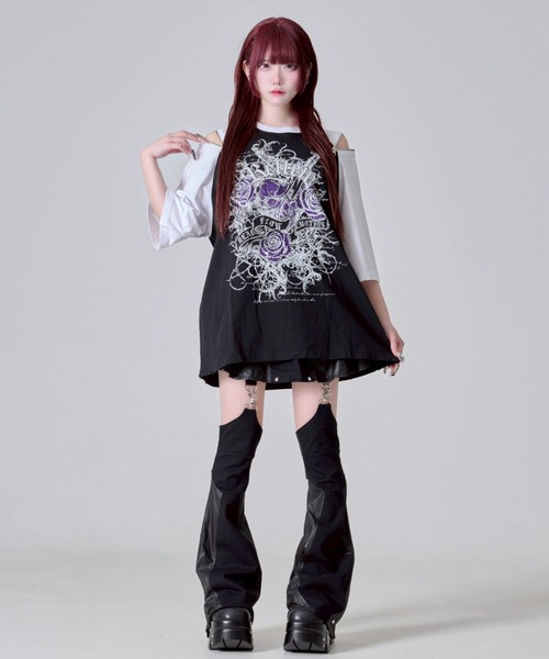 REFLEM tシャツ 「REFLEM/レフレム」薔薇プリントラグランT