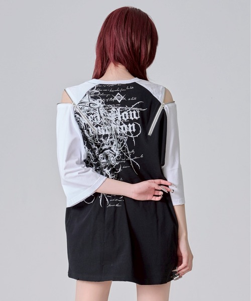 REFLEM tシャツ 「REFLEM/レフレム」薔薇プリントラグランT