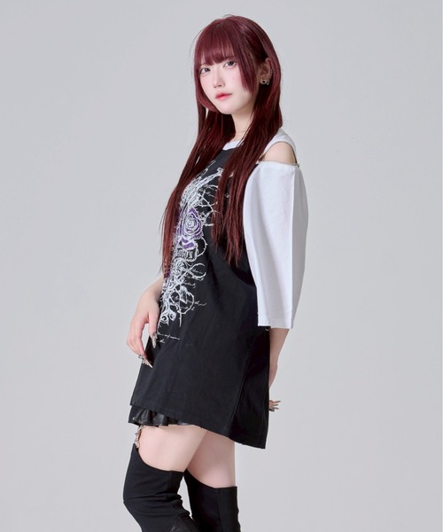 REFLEM tシャツ 「REFLEM/レフレム」薔薇プリントラグランT