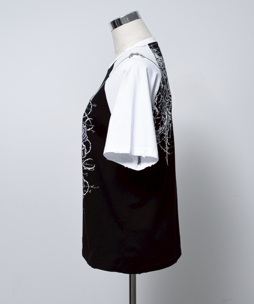 REFLEM tシャツ 「REFLEM/レフレム」薔薇プリントラグランT