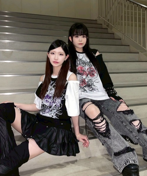 tシャツ 「REFLEM/レフレム」薔薇プリントラグランTシャツ/ハーフスリーブカットソー レディース メンズ REFLEM tシャツ 「REFLEM/レフレム」薔薇プリントラグランT