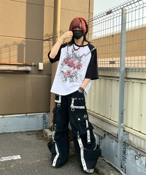 REFLEM tシャツ 「REFLEM/レフレム」薔薇プリントラグランT