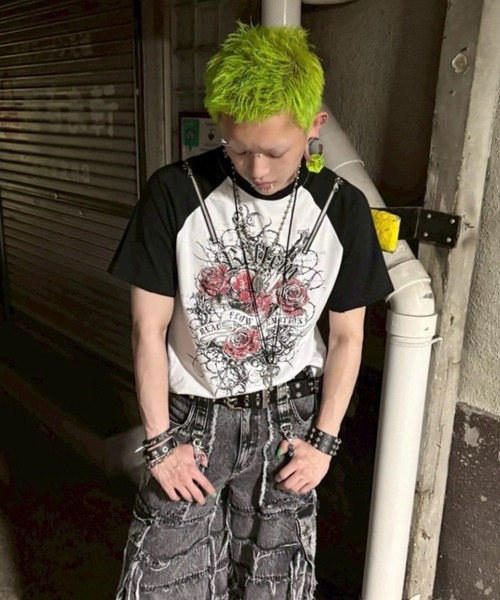REFLEM tシャツ 「REFLEM/レフレム」薔薇プリントラグランT