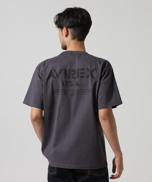 国内発送【AVIREX】MIL. STENCIL OFFICIAL LOGO T-SHIRT AVIREX tシャツ MIL. STENCIL OFFICIAL LOGO T-SHIRT