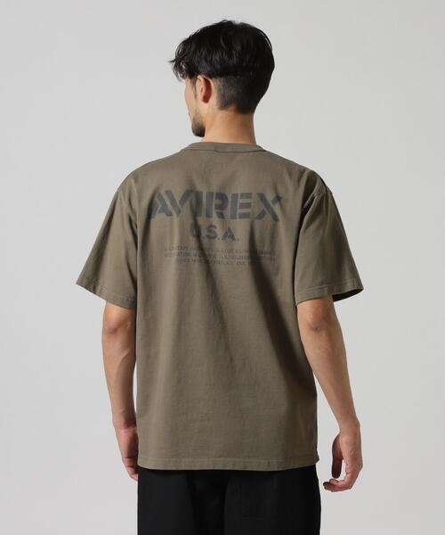 *AVIREX* ステンシル オフィシャルロゴ 半袖Ｔシャツ AVIREX tシャツ MIL. STENCIL OFFICIAL LOGO T-SHIRT