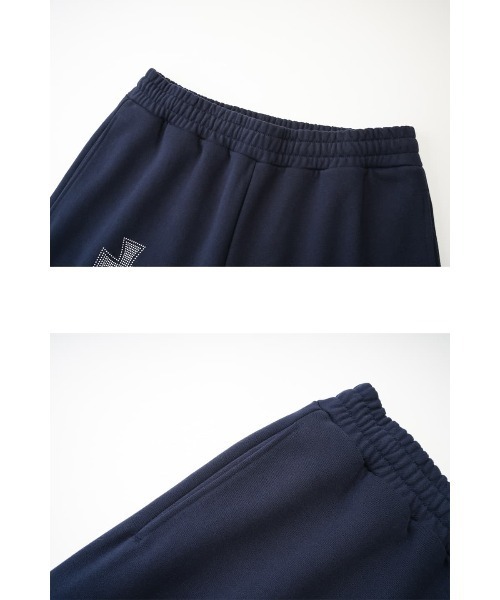 unknown london スウェットパンツ スウェットパンツ｜Grey With Baby Blue Cross Rhinestone