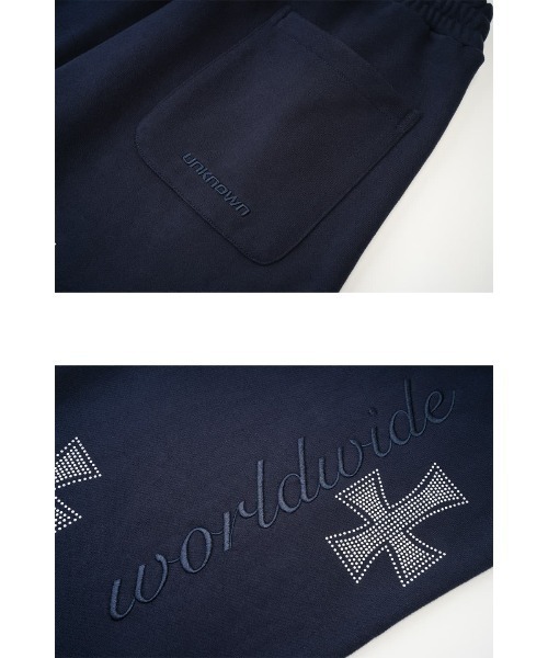 unknown london スウェットパンツ スウェットパンツ｜BLACKxBLACK CROSS JOGGER｜Unknown London