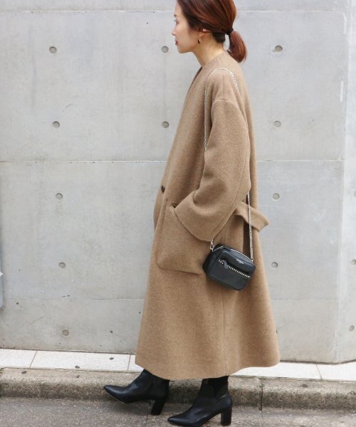 IENA（イエナ） ノーカラーコート 34 ベージュ レディース : ZOZOTOWN