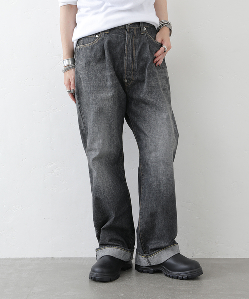 JOURNAL STANDARD LUXE タック ワイド デニム パンツ 12.5OZ ワイドタックパンツ デニムパンツ | ブランド古着の買取