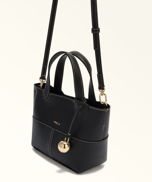 u*1様 【極美品】FURLA / ミニトートバッグ / 黒 FURLA（フルラ） ショルダーバッグ バッグ ミニ プリムローズ (Furla