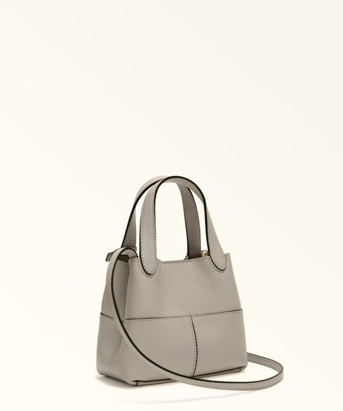 FURLA ミニトートバッグ グレー FURLA フルラ NET ミニトート 2WAYバッグ