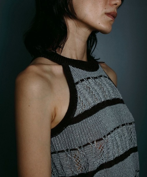 タンクトップ ノースリーブ anuke Border Knit Tanktop 62510515 レディース