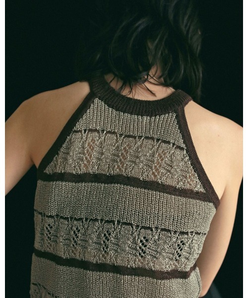 anuke（アンヌーク） タンクトップ ノースリーブ anuke Border Knit