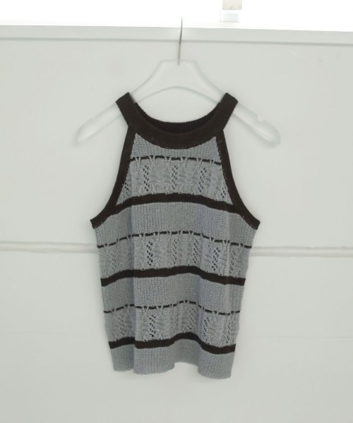 anuke（アンヌーク） タンクトップ ノースリーブ anuke Border Knit