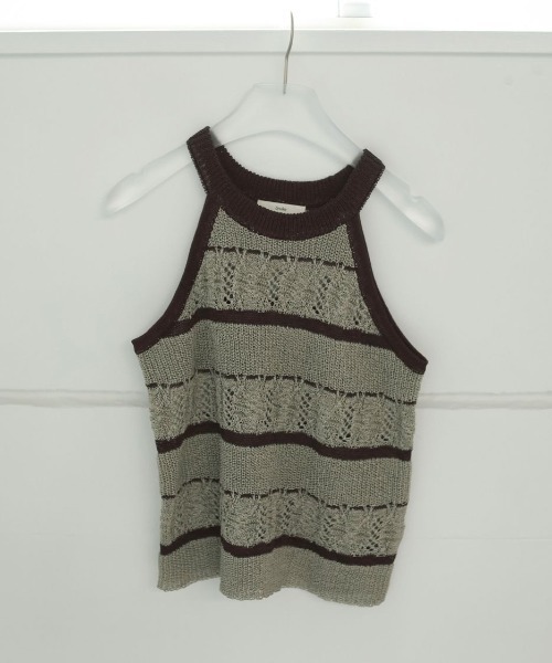 anuke（アンヌーク） タンクトップ ノースリーブ anuke Border Knit
