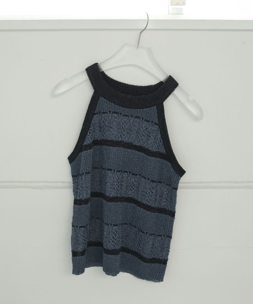 anuke（アンヌーク） タンクトップ ノースリーブ anuke Border Knit