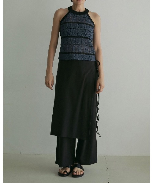 anuke タンクトップ ノースリーブ Border Knit Tanktop 62510515