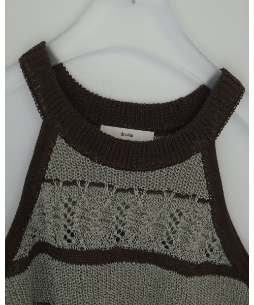 anuke（アンヌーク） タンクトップ ノースリーブ anuke Border Knit