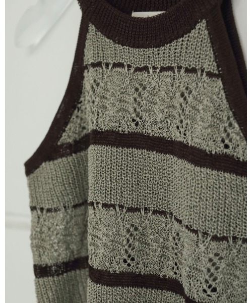 anuke（アンヌーク） タンクトップ ノースリーブ anuke Border Knit
