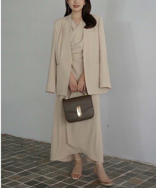 anuans（アニュアンス） ワンピース ライトダブルサテンカシュクール