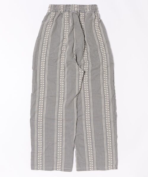 パンツ 「ゆる映え柄パンツ」ストライプ＆チェック／楽ちん美ライン