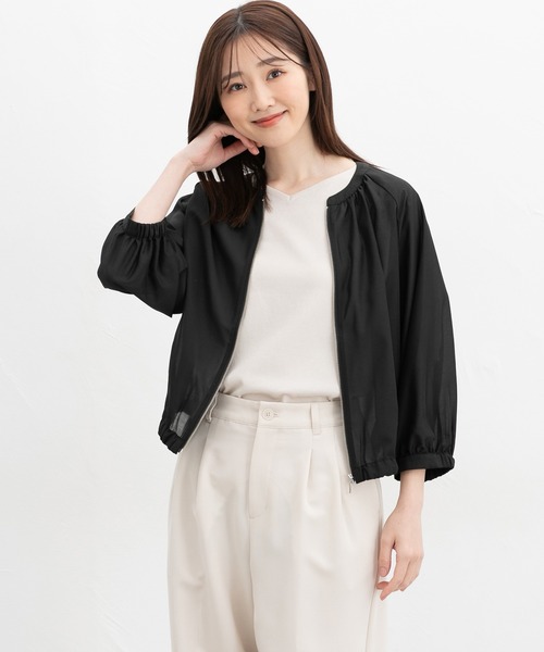 「Honeys」 「GLACIER」ジップアップブルゾン M グレイッシュベージュ レディース_画像6