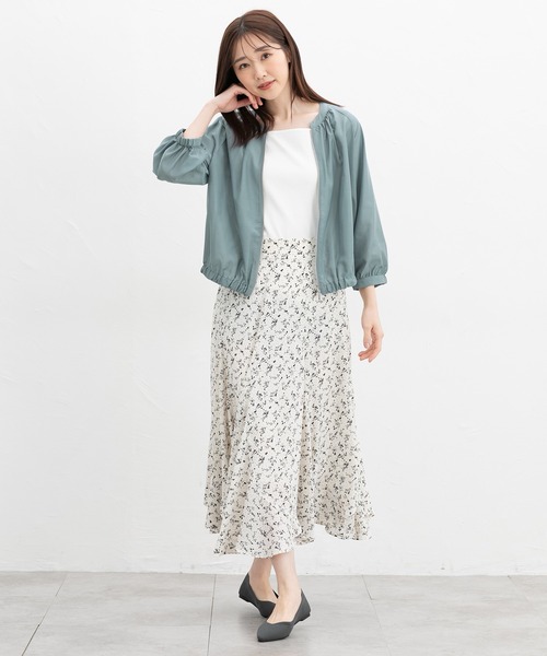 「Honeys」 「GLACIER」ジップアップブルゾン M グレイッシュベージュ レディース_画像7