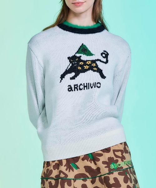 archivio（アルチビオ） ニット セーター 「LADIES」黒ヒョウ