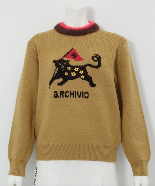 archivio（アルチビオ） ニット セーター 「LADIES」黒ヒョウ