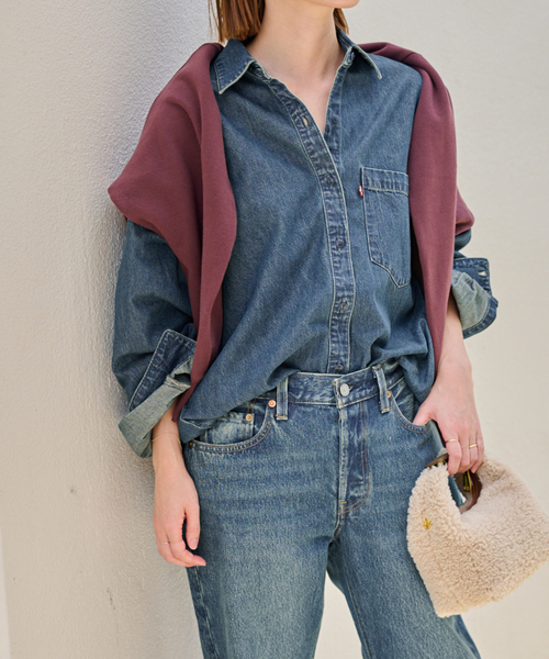 JOURNAL STANDARD × LEVI’S 別注デニムシャツ 𝗟𝗲𝘃𝗶'𝘀®︎×𝗝𝗢𝗨𝗥𝗡𝗔𝗟 𝗦𝗧𝗔𝗡𝗗𝗔𝗥𝗗 𝗿𝗲𝗹𝘂𝗺𝗲