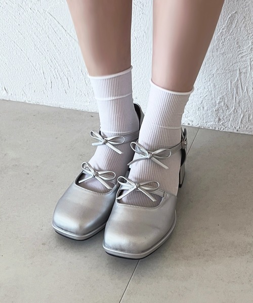 「apres jour」 ヒールサンダル MEDIUM ブラック レディース_画像6