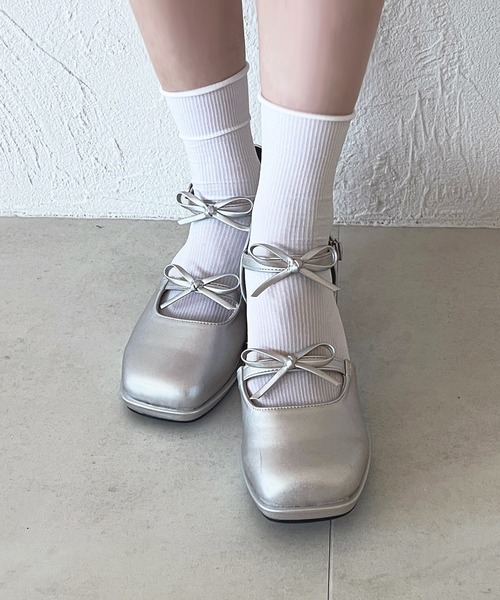 「apres jour」 ヒールサンダル MEDIUM ブラック レディース_画像7