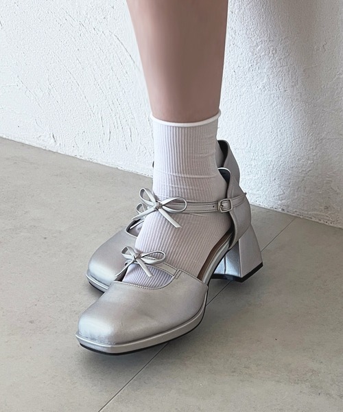 「apres jour」 ヒールサンダル MEDIUM ブラック レディース_画像8