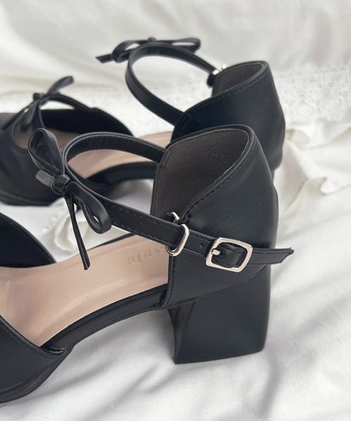 「apres jour」 ヒールサンダル MEDIUM ブラック レディース_画像9