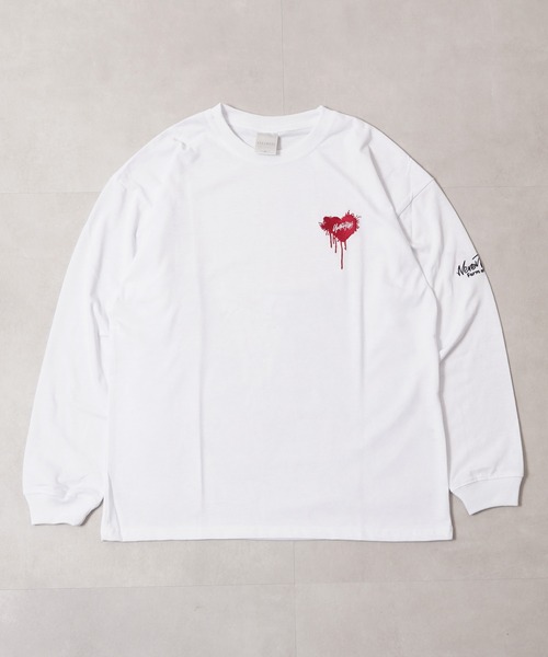 tシャツ ハート刺繍 ワイドシルエット ロングスリーブTシャツ / Heart