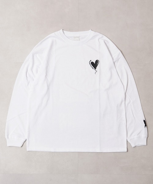 tシャツ ハート刺繍 ワイドシルエット ロングスリーブTシャツ / Heart